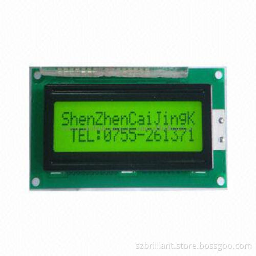 16*2 STN Yellow/Green LCD Display Module, Supports Serial Parallel Interface/COB Style/LED Backlight
